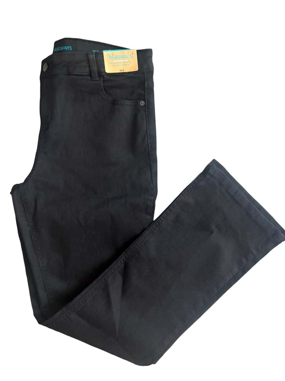 Thereabouts Girls Mid-Rise Bootcut Jeans in Black Wash, Size 16.5 Plus
